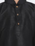 VASTRAMAY Boys' Black Cotton Silk Blend Kurta and Dhoti Pant Set
